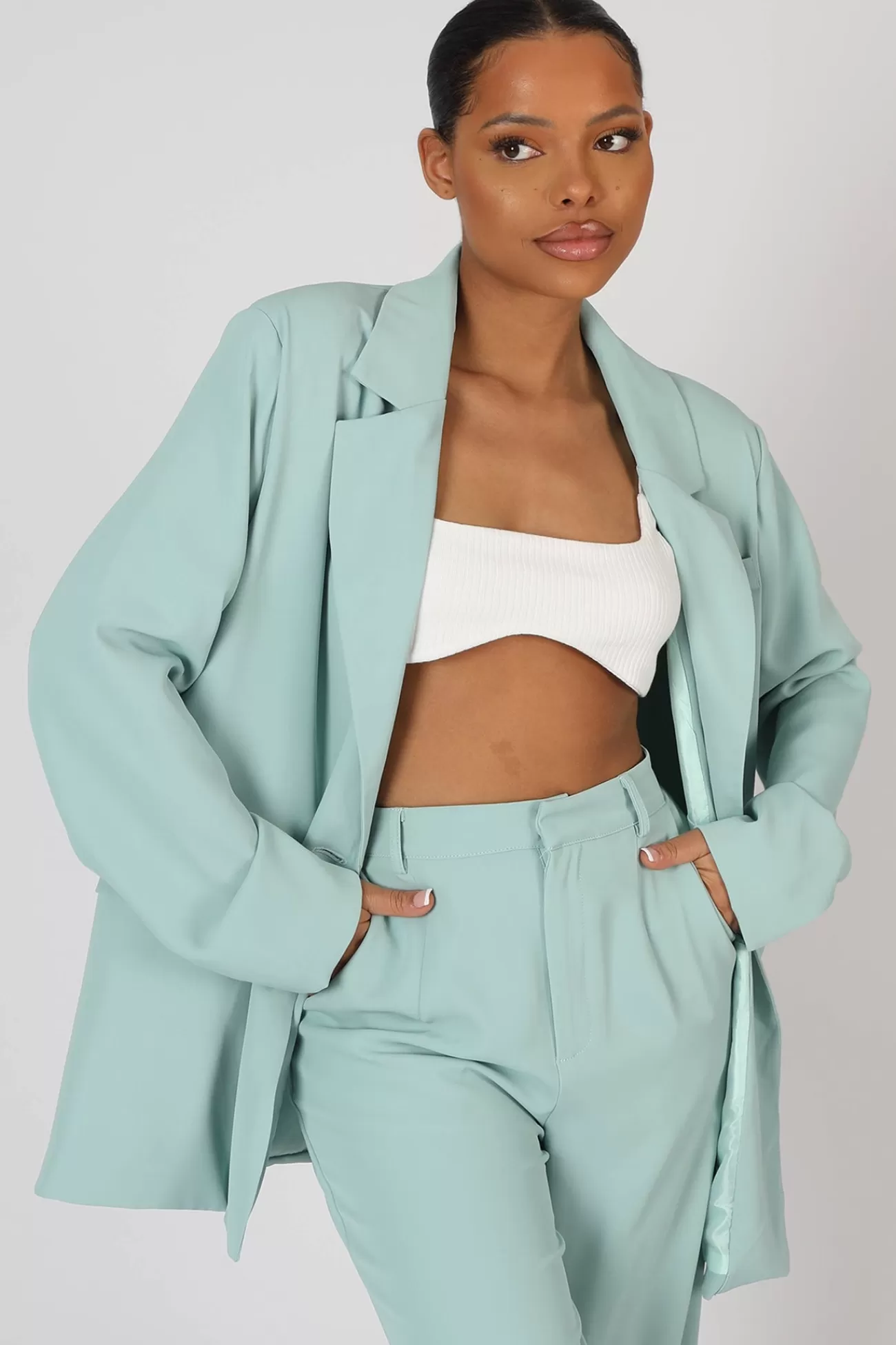 Public Desire Oversized Dad Blazer Peppermint Shop