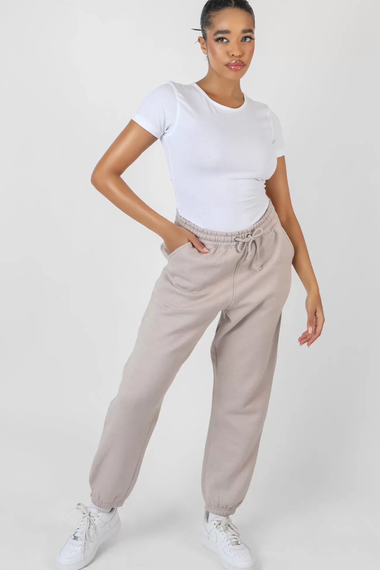 Public Desire Oversized Drawstring Joggers Light Grey New