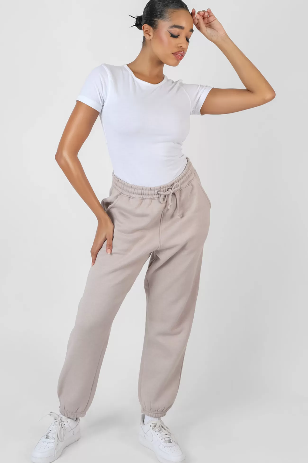 Public Desire Oversized Drawstring Joggers Light Grey New