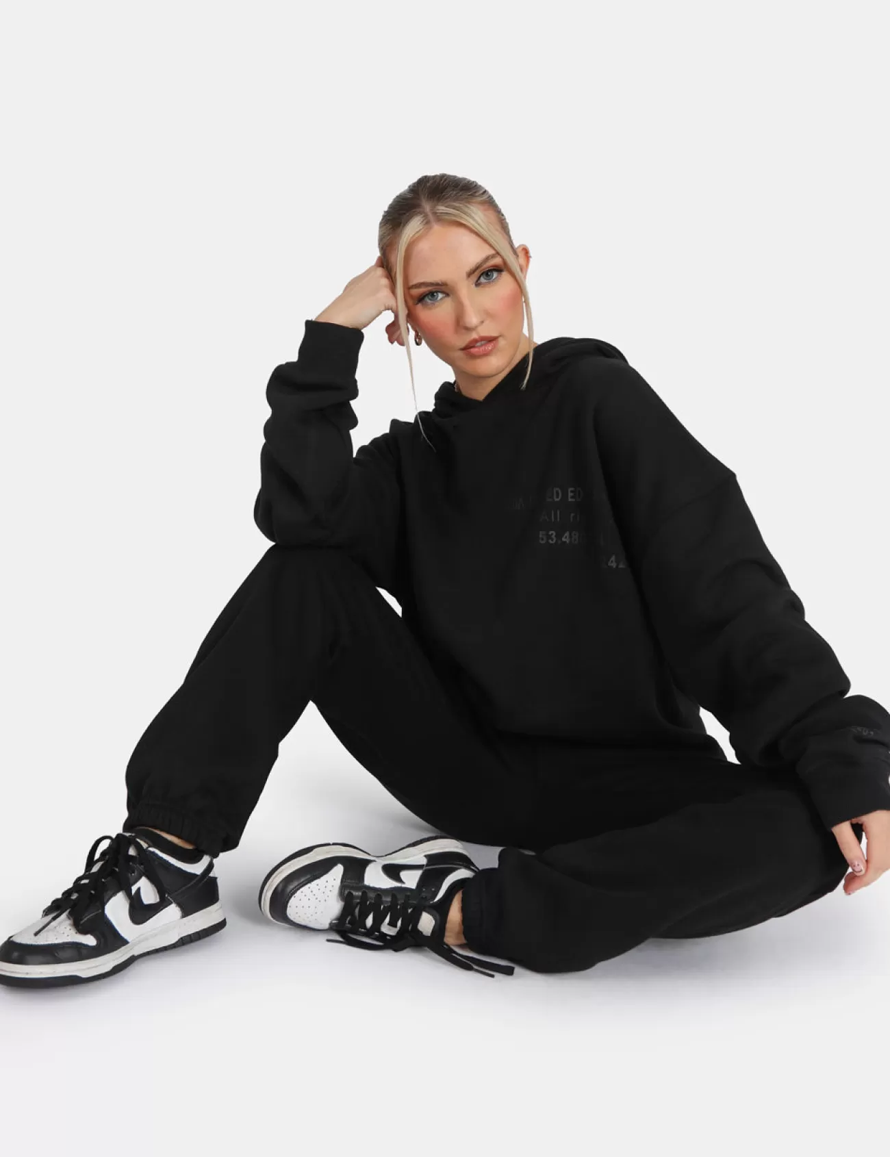 Public Desire Oversized Fit Printed Jogger Black Shop