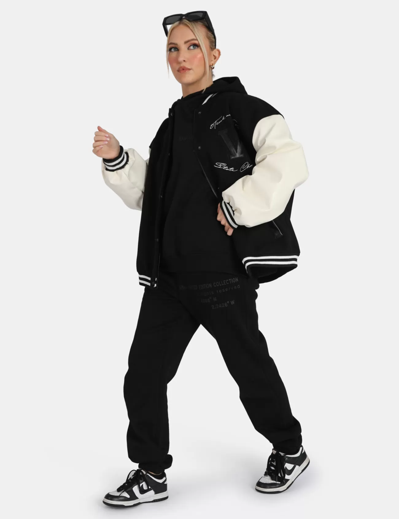 Public Desire Oversized Fit Printed Jogger Black Shop