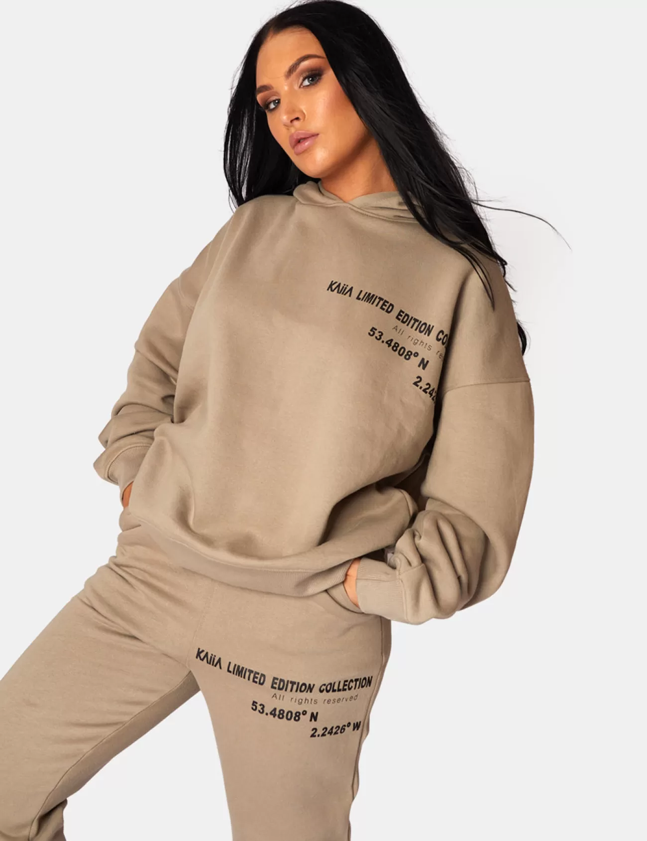 Public Desire Oversized Fit Printed Joggers Elm Khaki Flash Sale