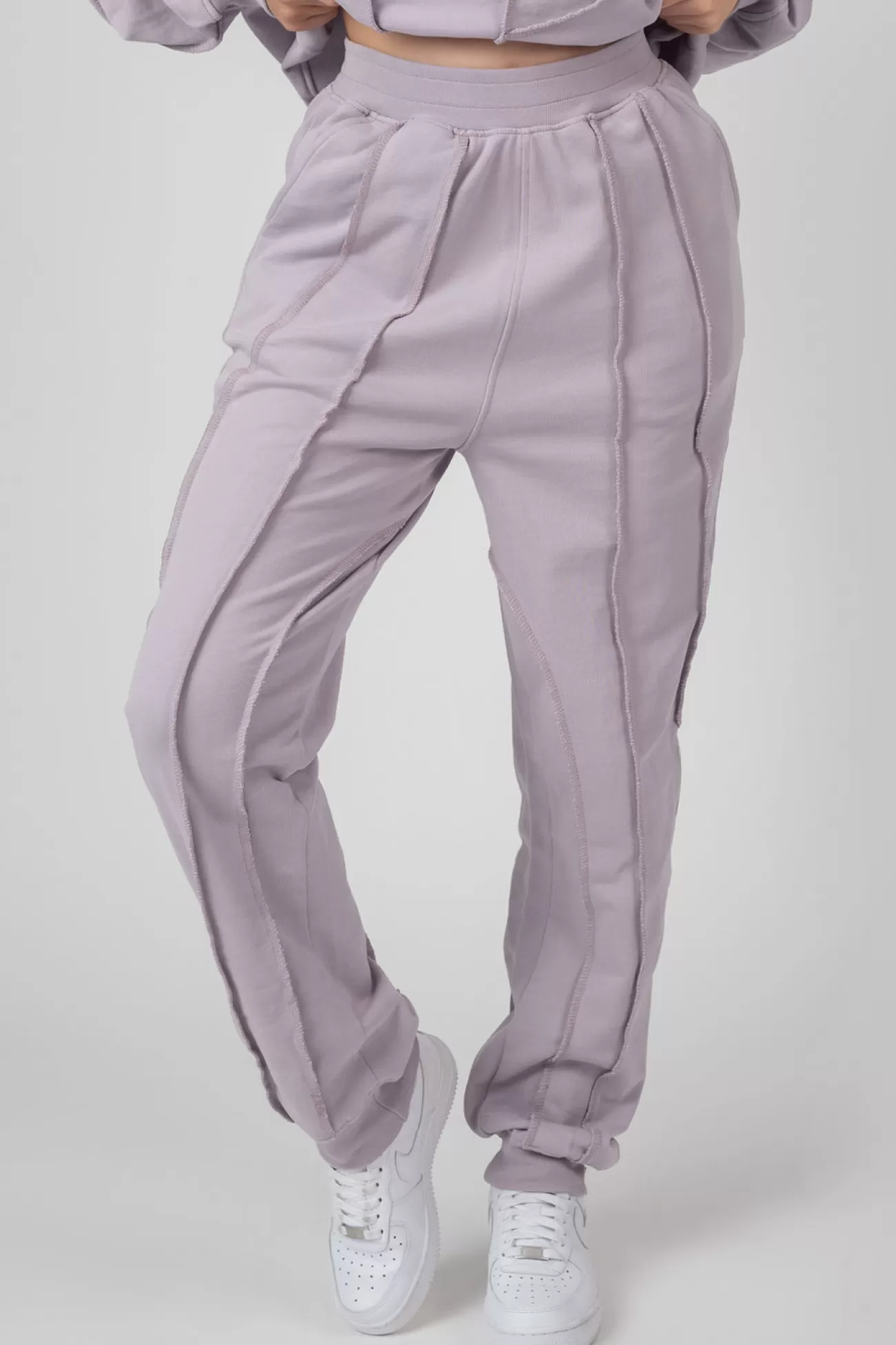 Public Desire Oversized Fit Raw Edge Joggers Lilac Flash Sale
