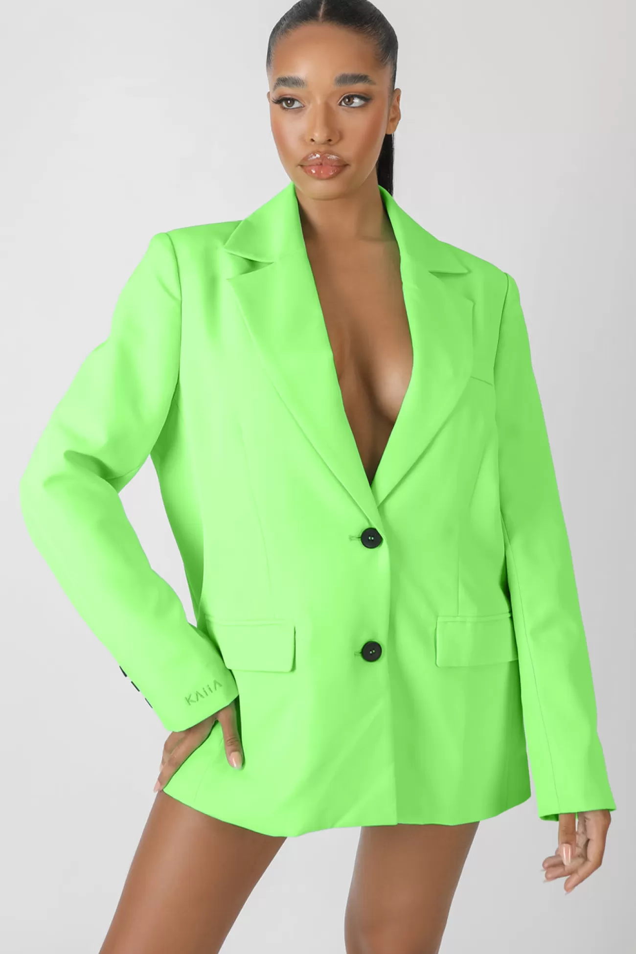 Public Desire Oversized Masculine Blazer Jacket Green Best Sale