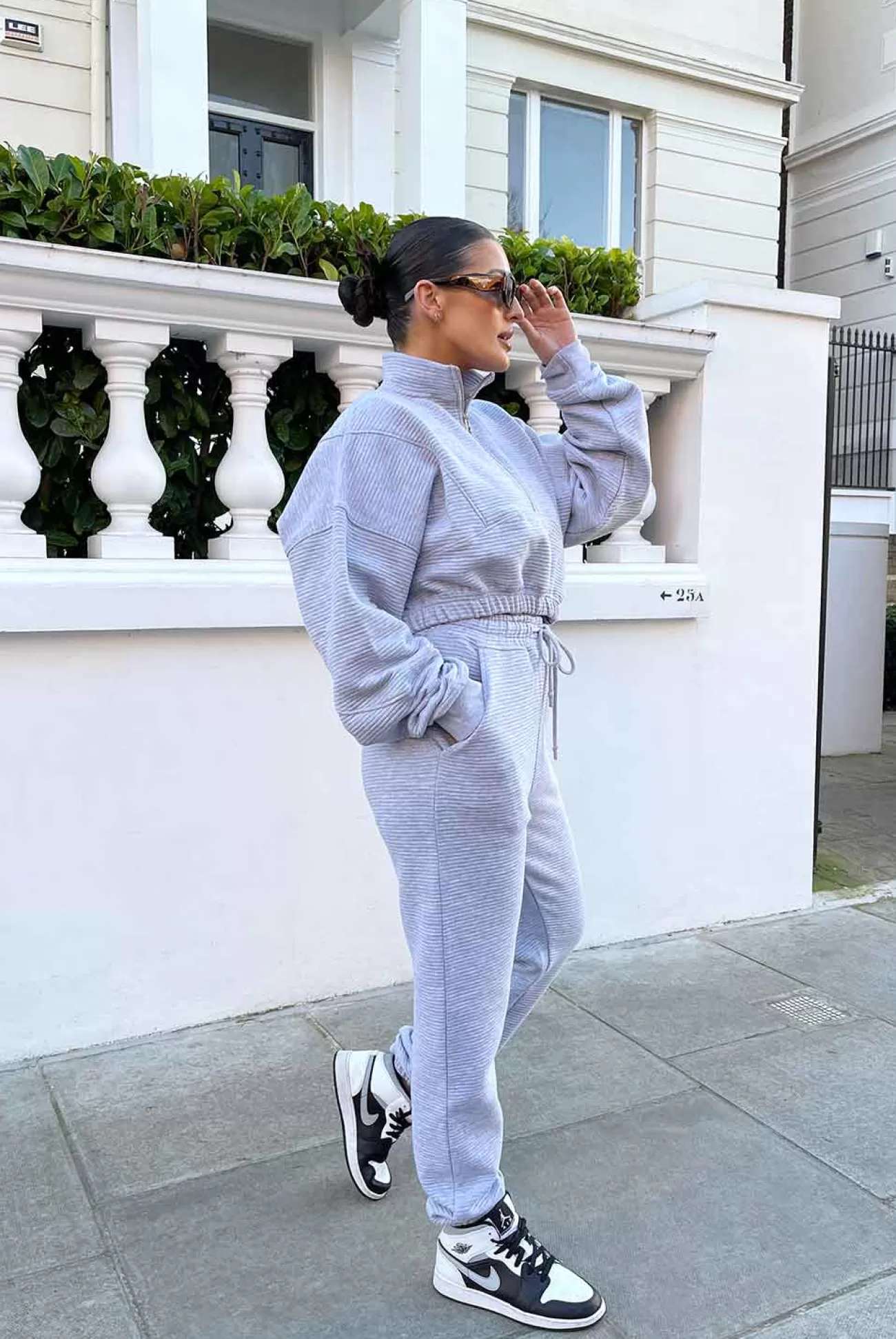 Public Desire Oversized Rib 90's Joggers Marl Grey Flash Sale