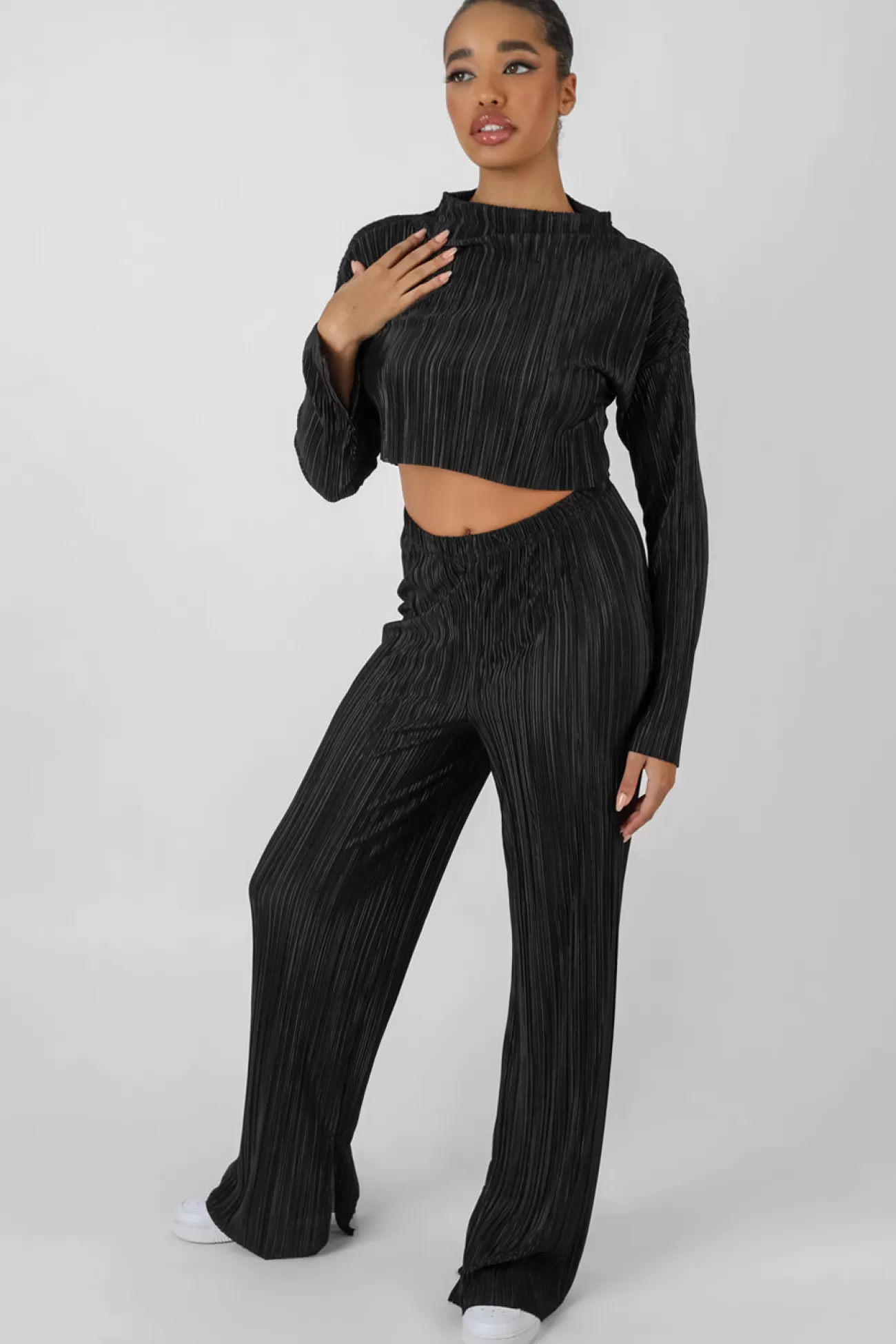 Public Desire Plisse Trouser Black Discount