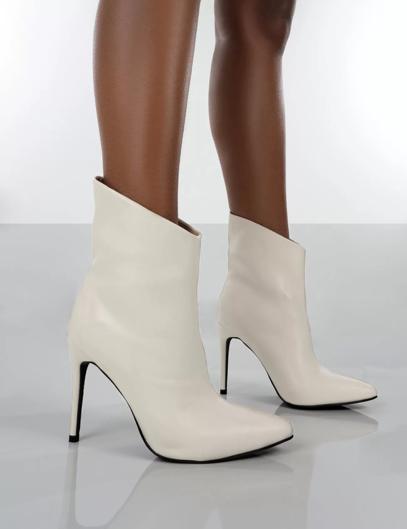 Public Desire Quinn Patent Heeled Stiletto Ankle Boots White Online