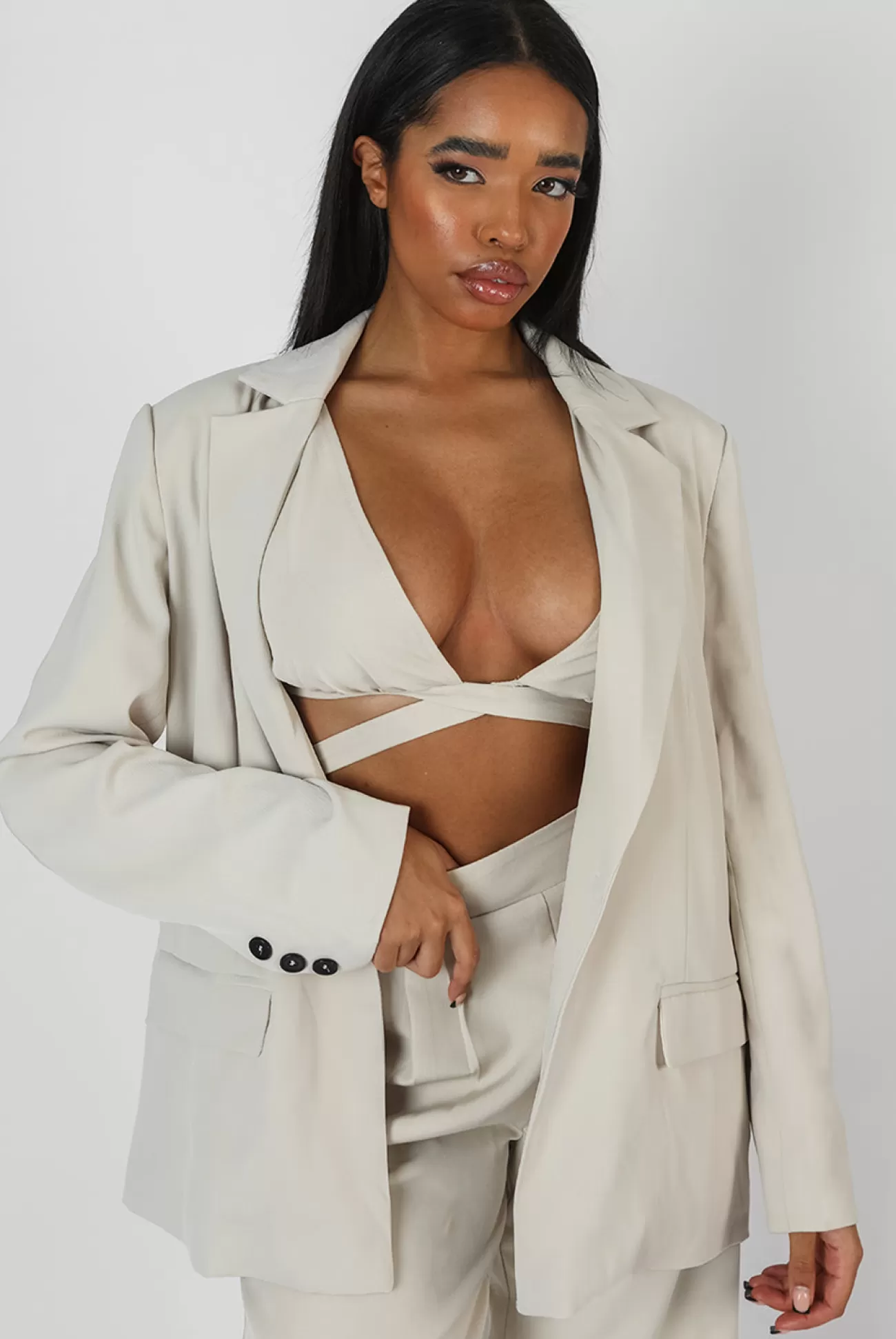 Public Desire Relaxed Blazer Stone Shop