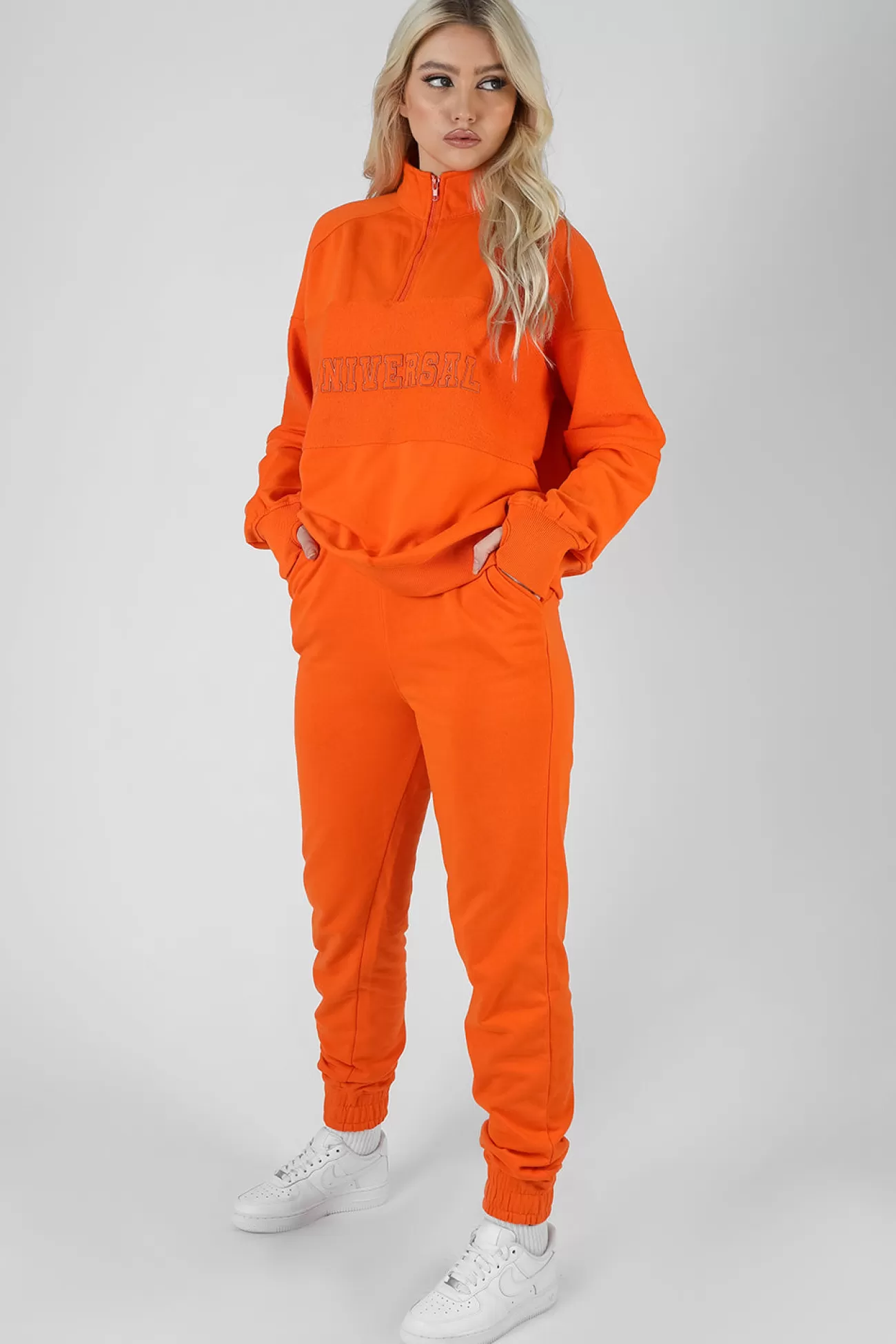 Public Desire Reverse Panel Relaxed Joggers Orange Sale