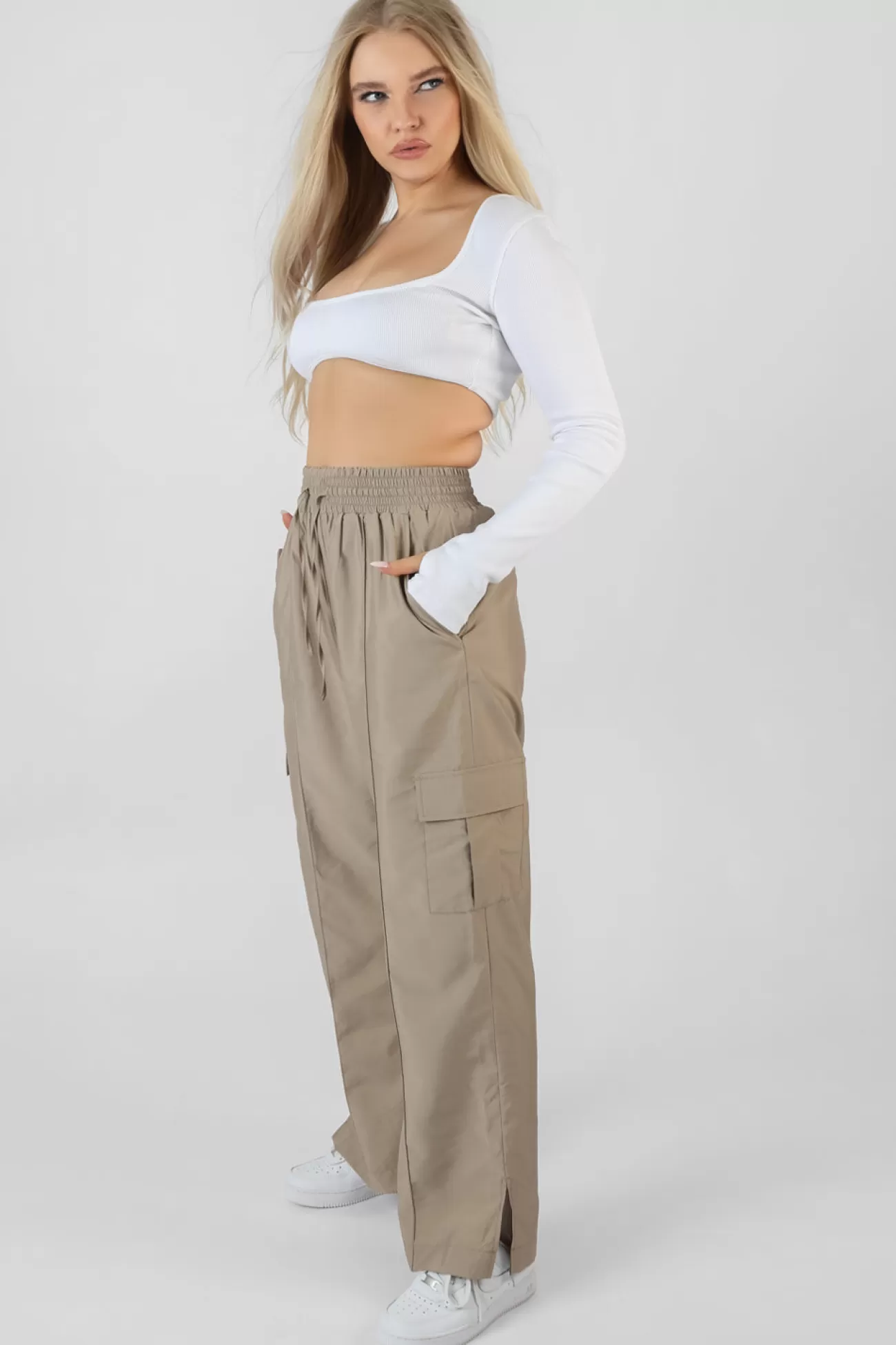 Public Desire Ribbed Underbust Square Neck Crop Top White Discount