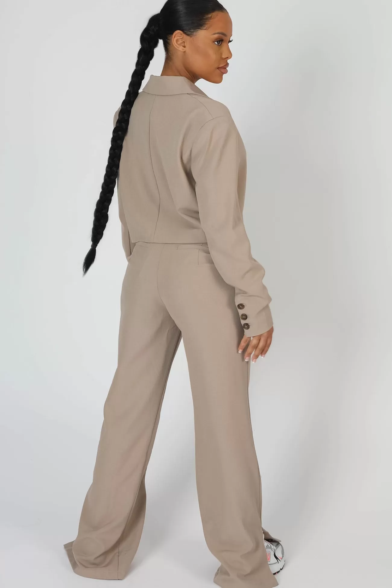 Public Desire Seam Detail Relaxed Trouser Stone Beige Cheap