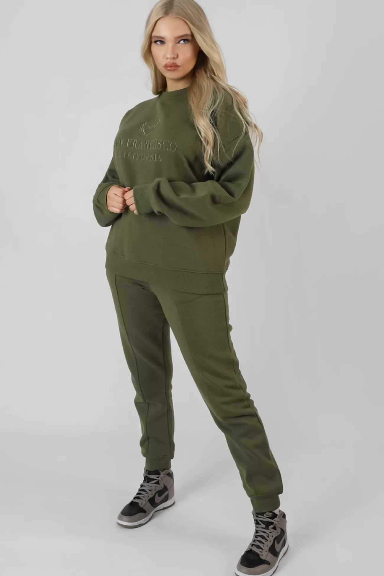 Public Desire Seam Front 90S Joggers Khaki Discount