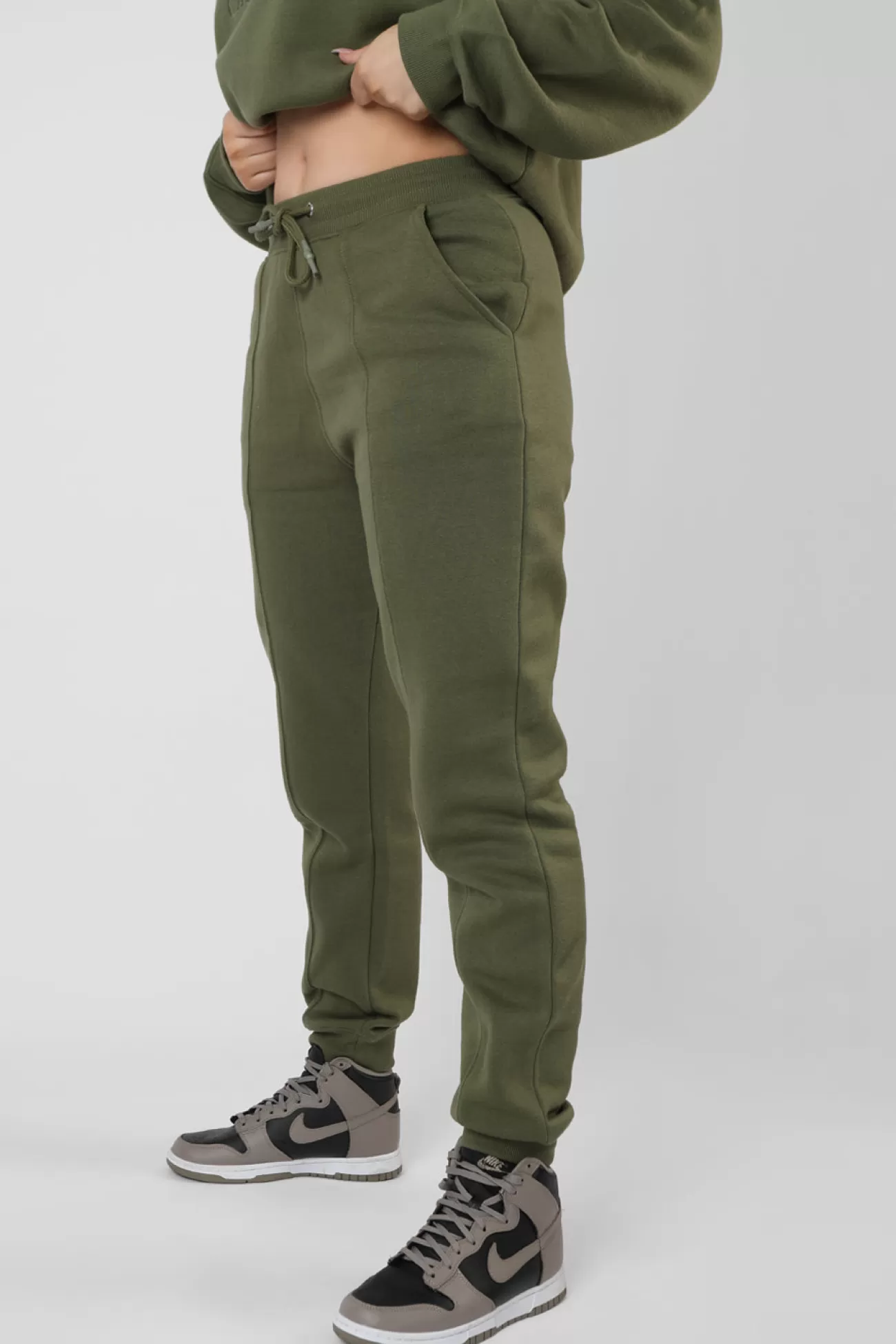 Public Desire Seam Front 90S Joggers Khaki Discount