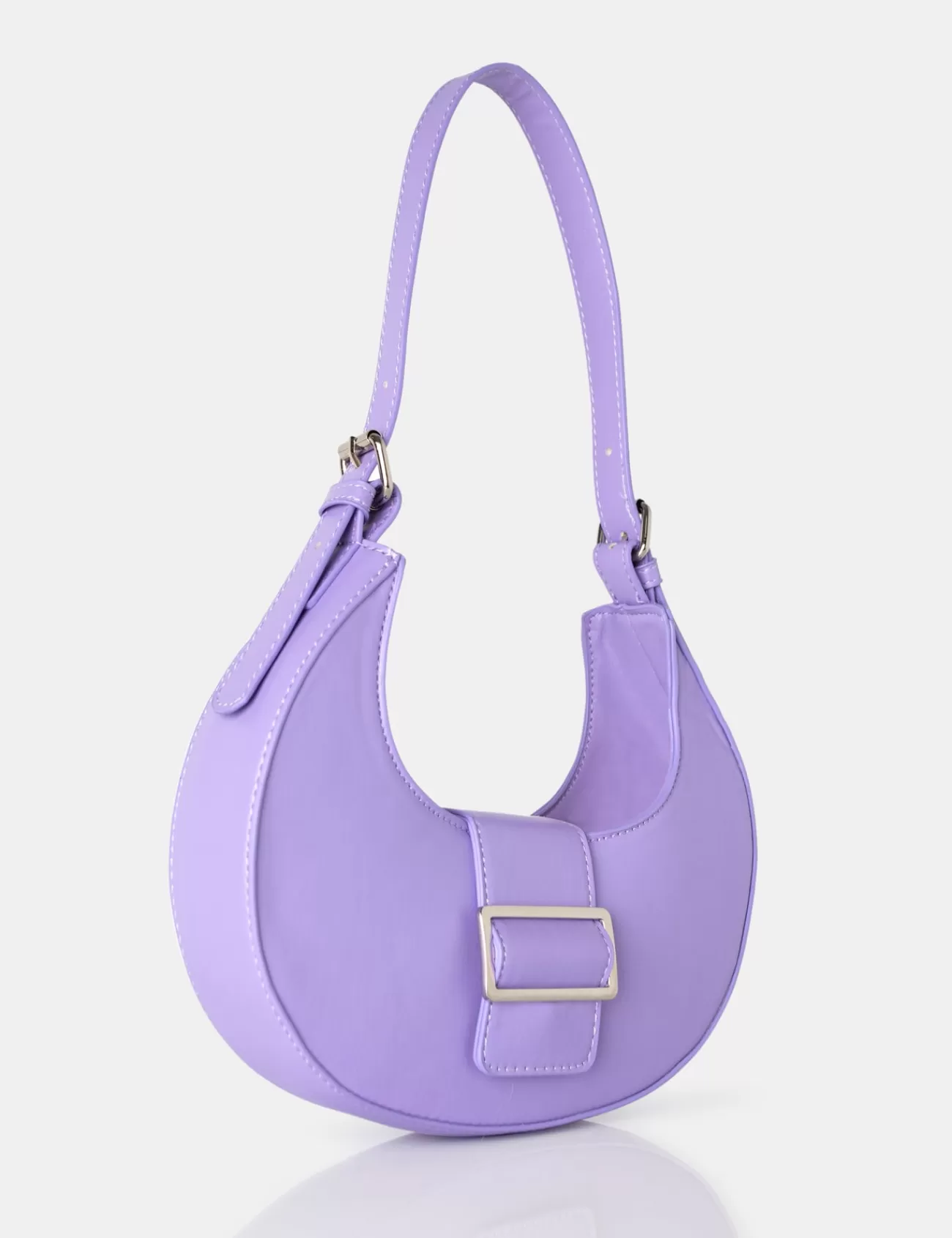 Public Desire Sicily Soft Pu Buckle Feature Hobo Shoulder Bag Lilac Flash Sale