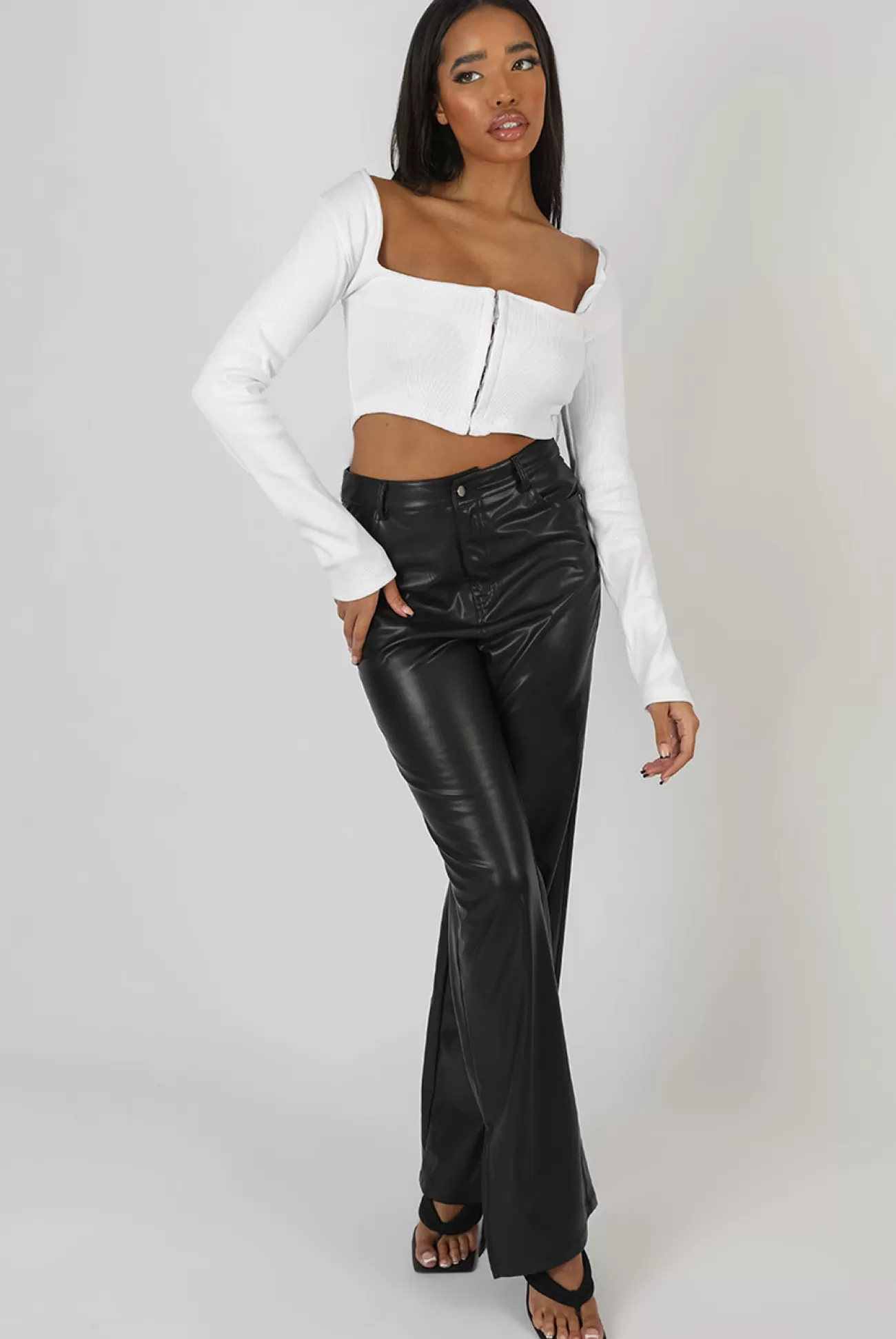 Public Desire Square Neck Hook And Eye Top White Fashion