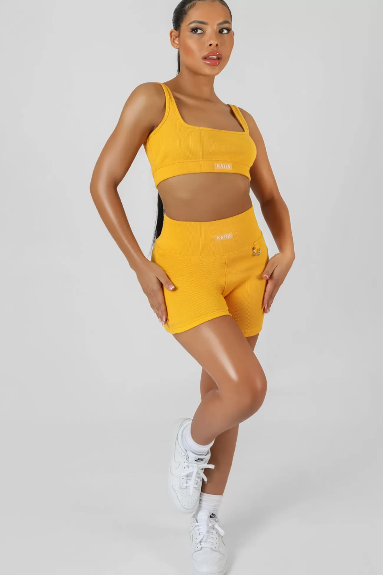 Public Desire Square Neck Kaiia Sport Bralet Mango New