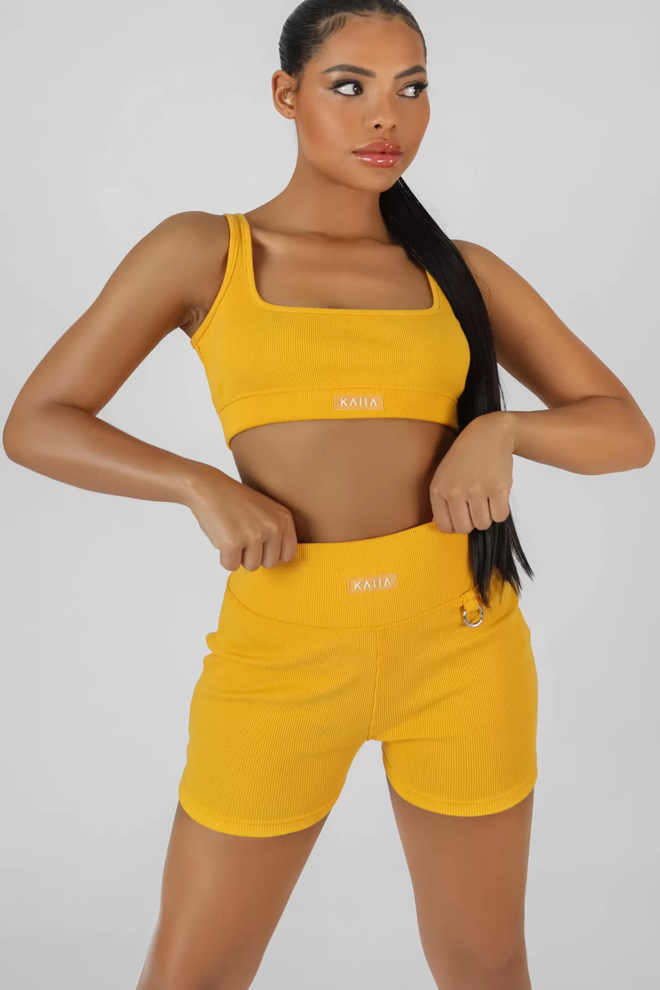 Public Desire Square Neck Kaiia Sport Bralet Mango New
