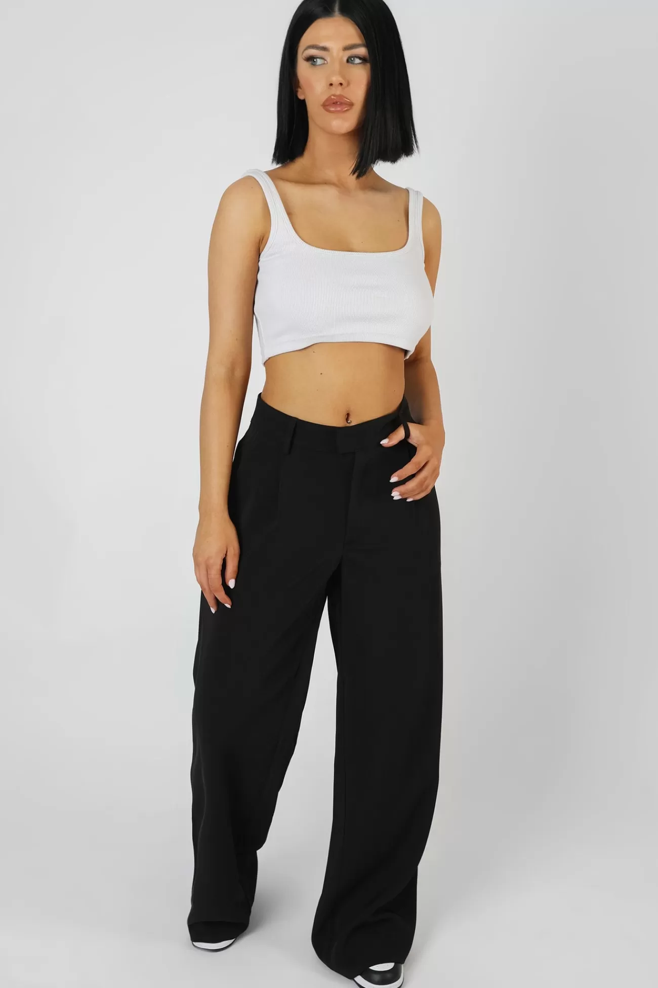 Public Desire Square Neck Ribbed Crop Top Ecru New