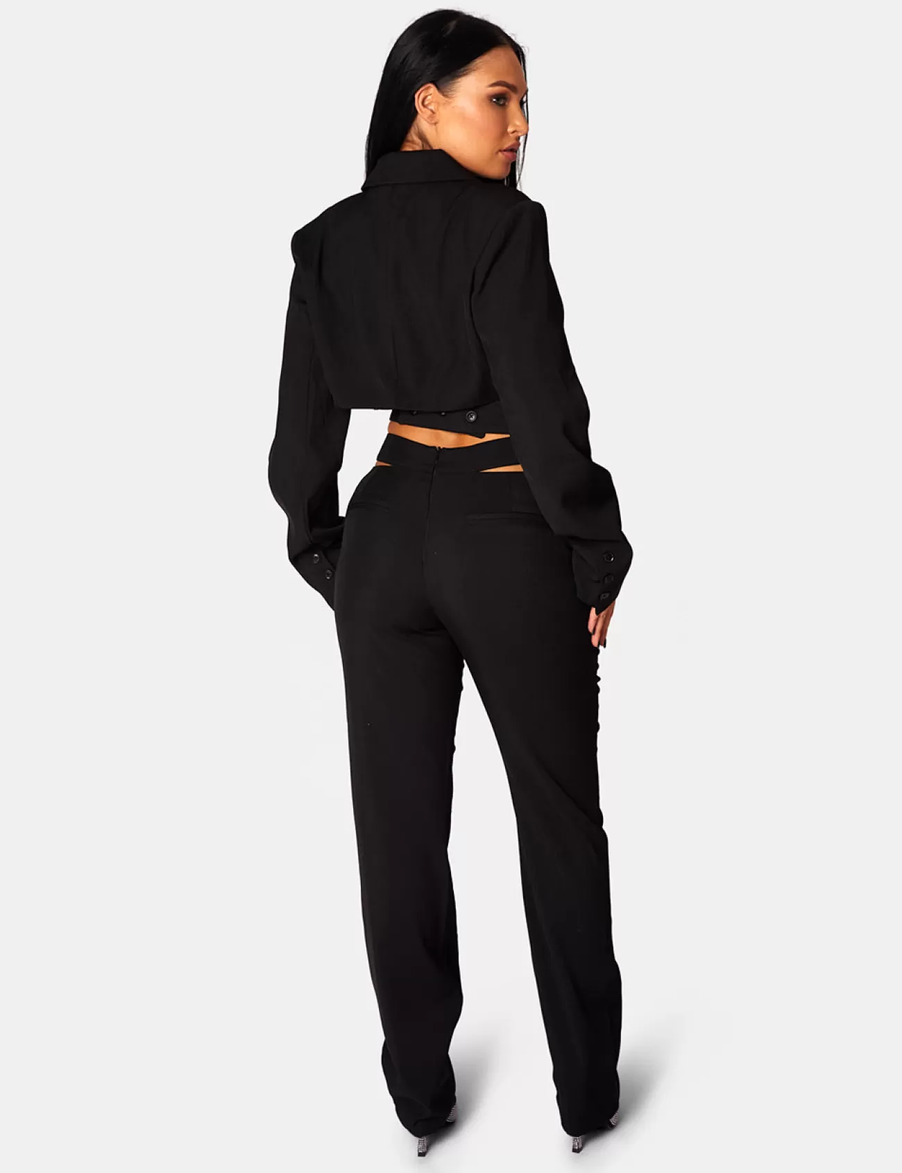 Public Desire Strappy Waist Cigarette Trouser Black Cheap