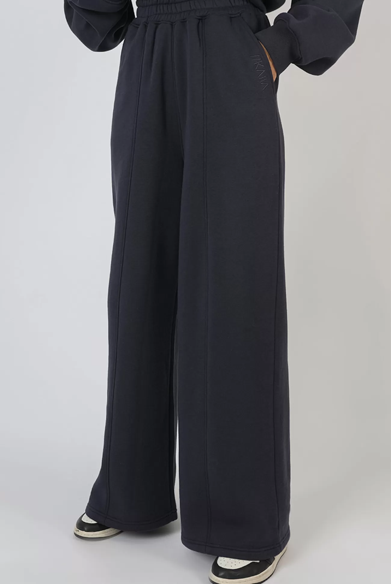Public Desire Super Wide Leg Joggers Ink Blue Inkblue Hot