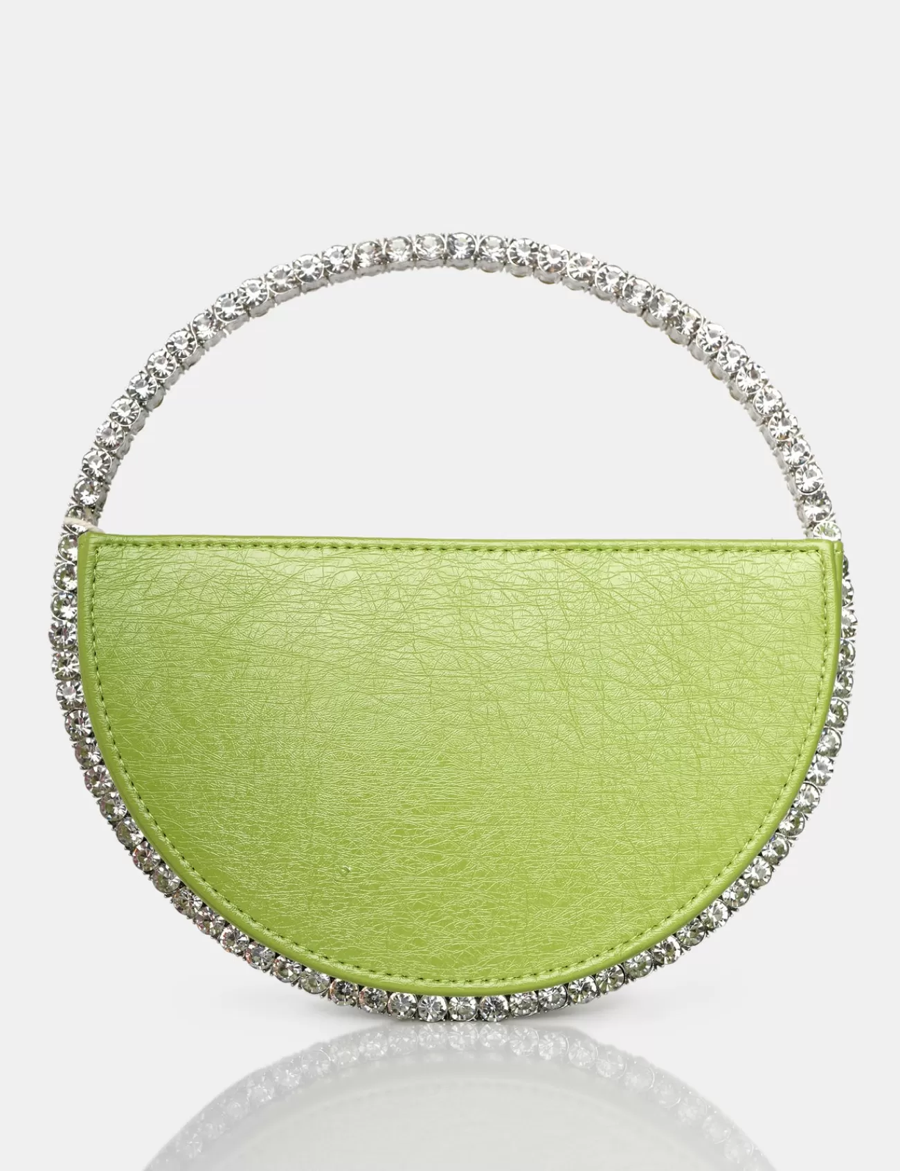 Public Desire The Alessia Metallic Pu Circle Diamante Mini Grab Bag Green Store
