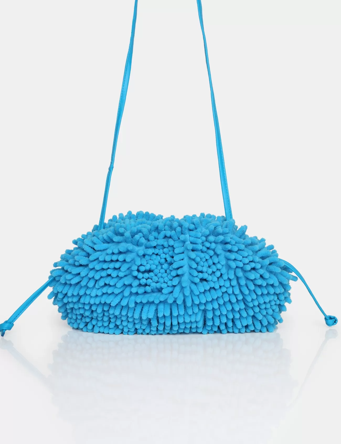 Public Desire The Ausha Chenille Clutch Bag Blue Cheap