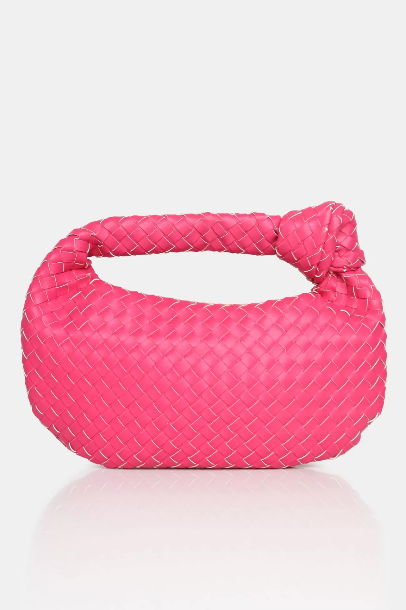 Public Desire The Blame Hot Woven Pu Knot Detail Mini Grab Bag Pink Online