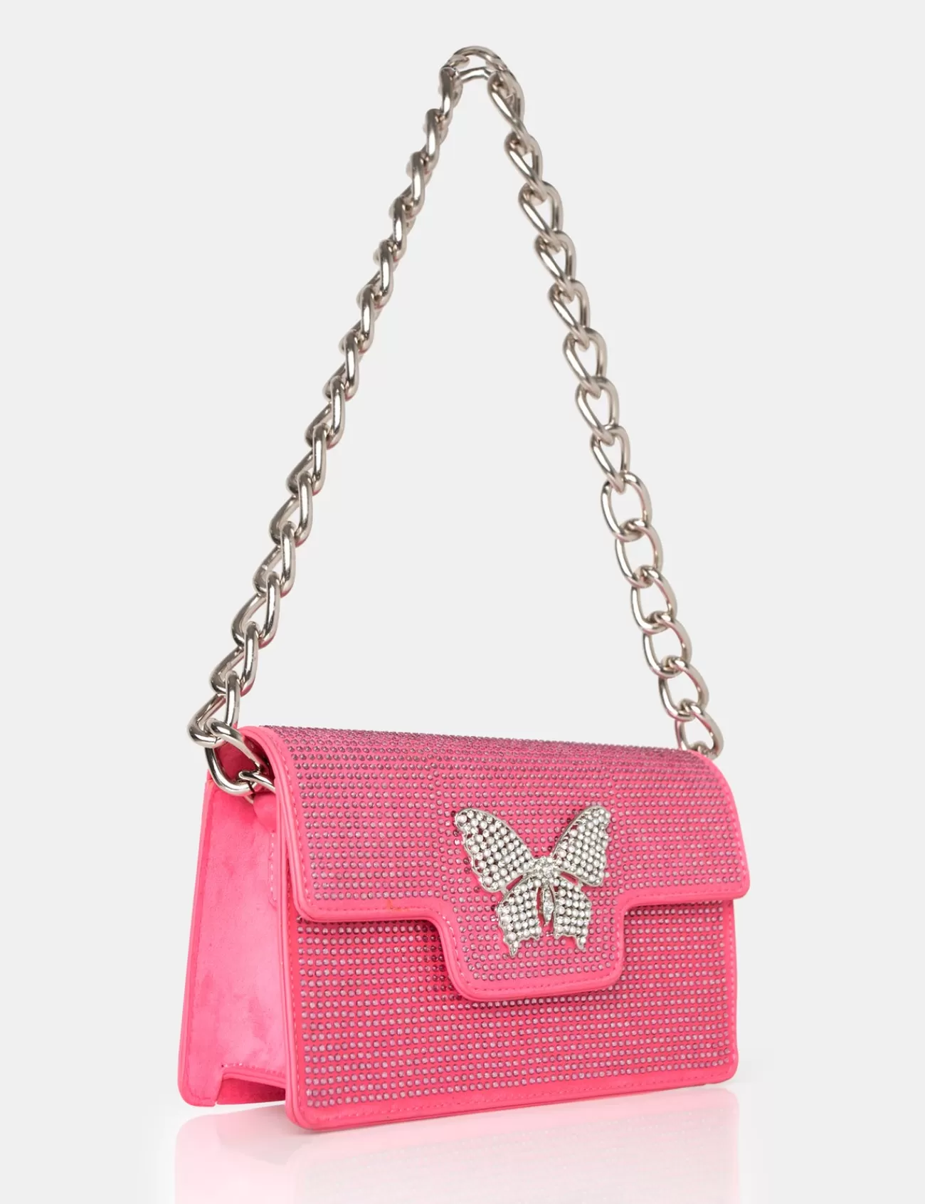 Public Desire The Butterfly Diamante Shoulder Bag Pink Cheap