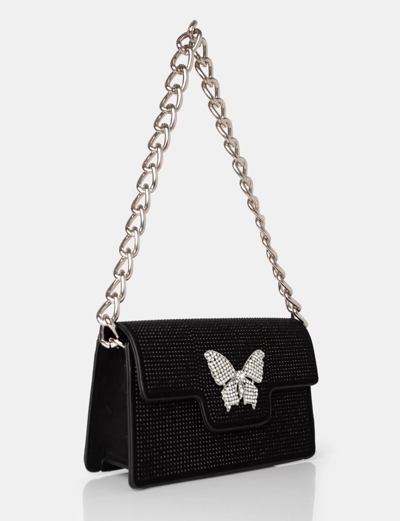 Public Desire The Butterfly Diamante Shoulder Bag Black Best