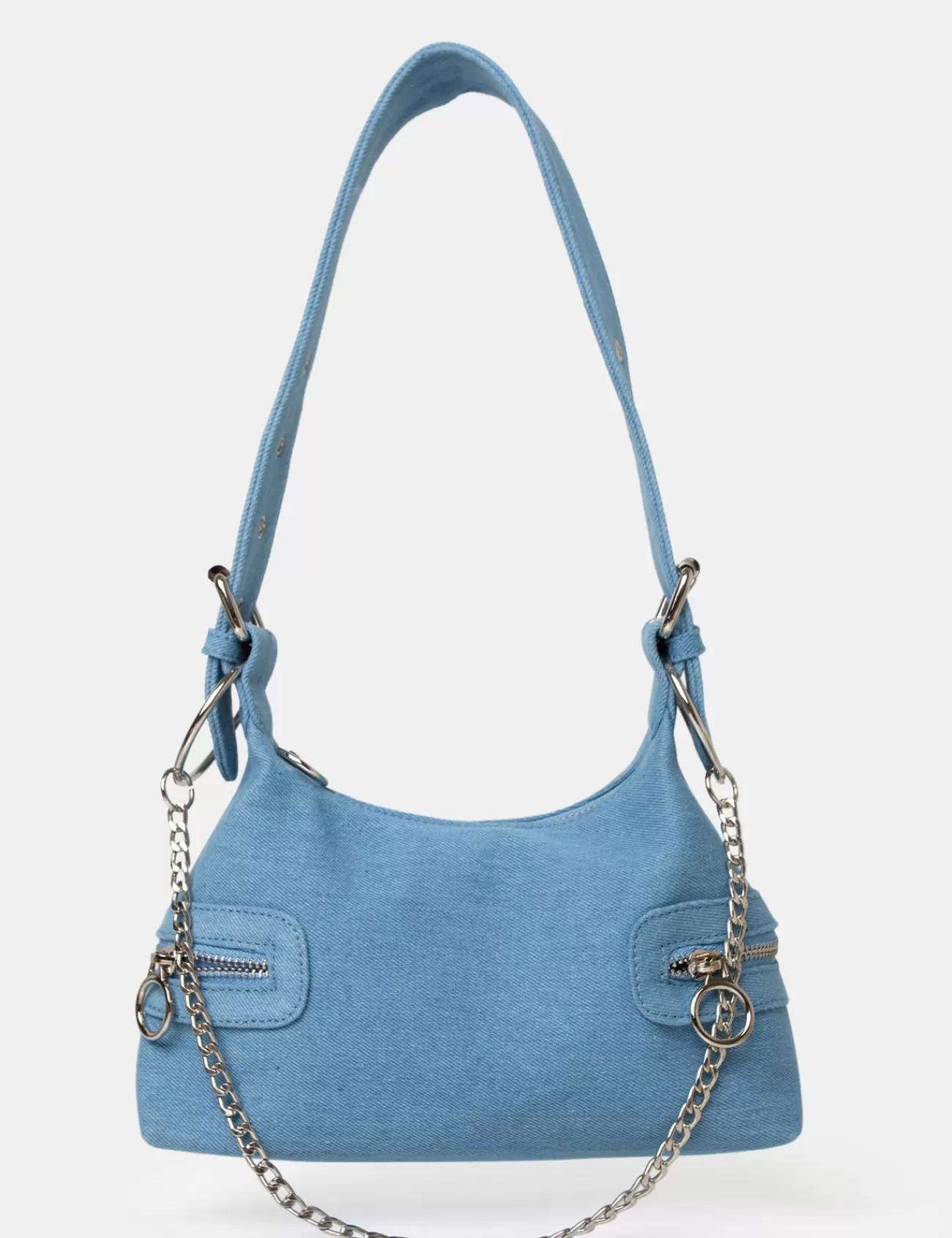Public Desire The Chain Denim Shoulder Mini Bag Blue Flash Sale