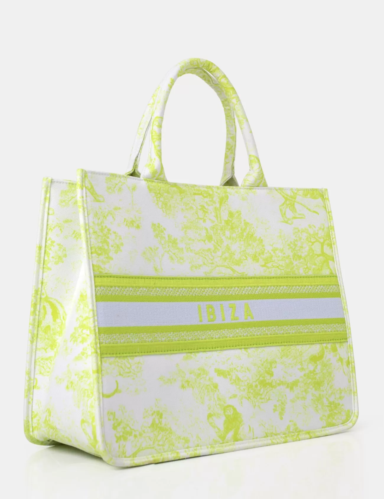 Public Desire The Ibiza Oversized Canvas Tote Bag Lime Flash Sale