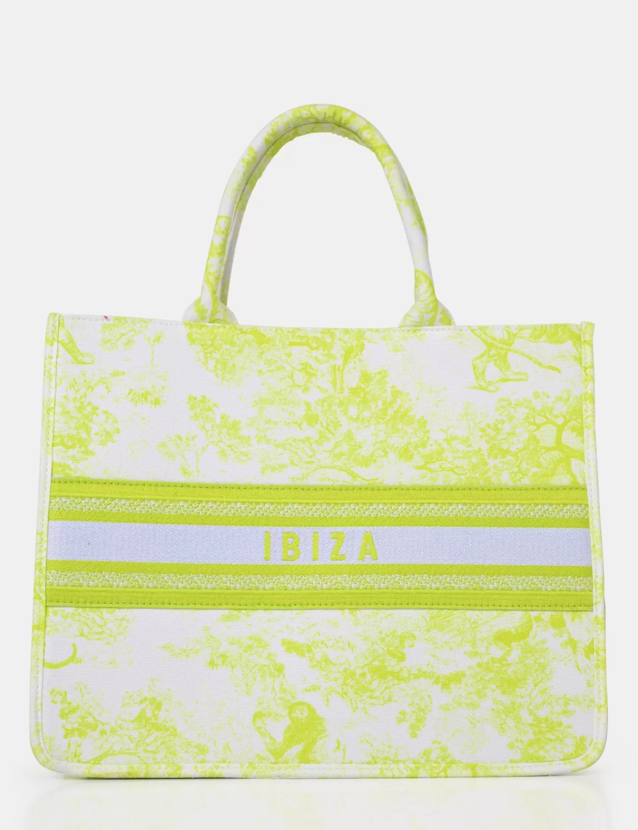 Public Desire The Ibiza Oversized Canvas Tote Bag Lime Flash Sale