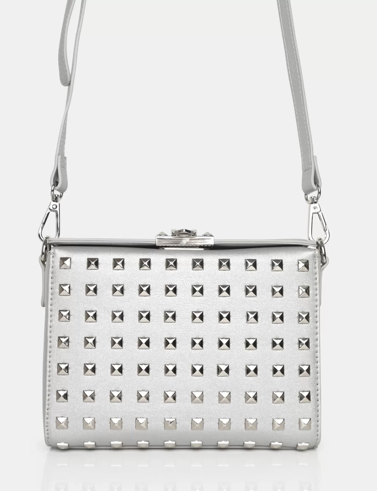 Public Desire The Jose Pu Metal Studded Bag Silver Best