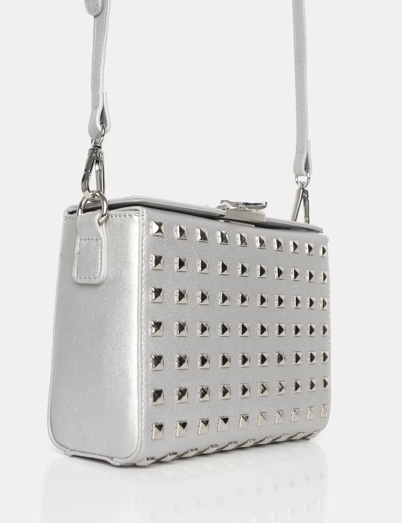 Public Desire The Jose Pu Metal Studded Bag Silver Best