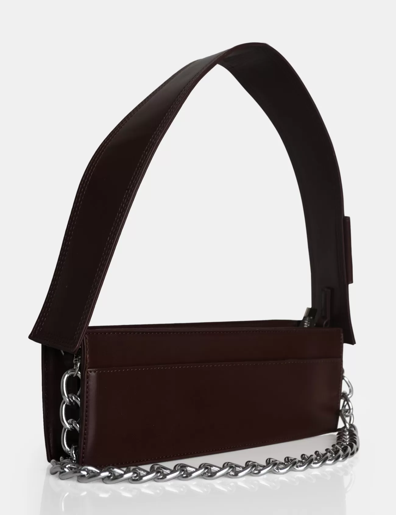 Public Desire The Koa Long Chain Detail Shoulder Bag Chocolate Cheap