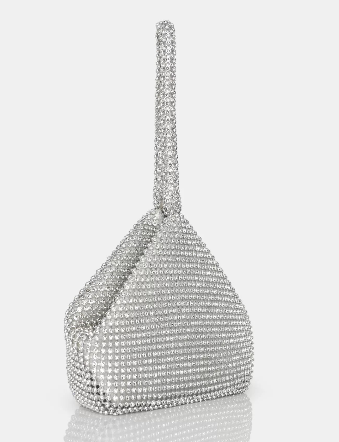 Public Desire The Lavender Diamante Mini Pouch Party Bag Silver Clearance