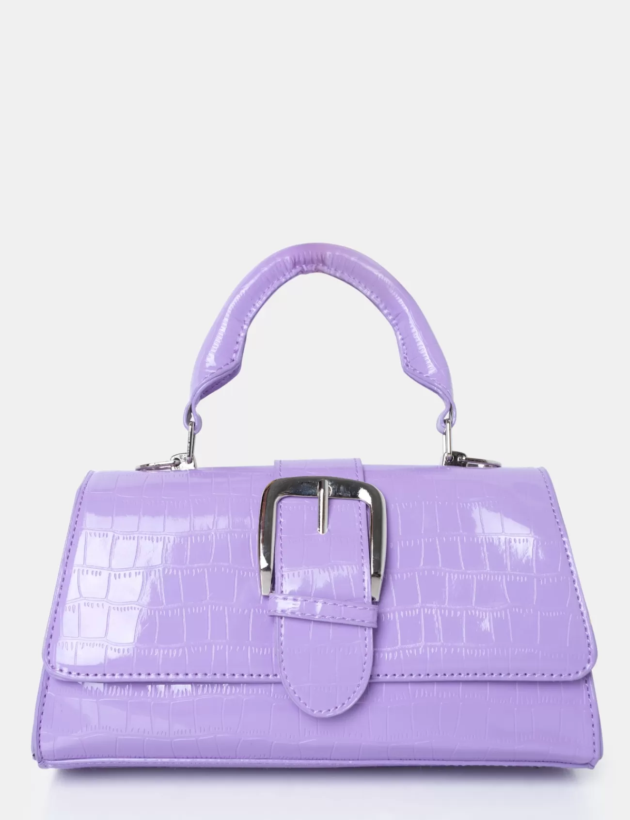 Public Desire The Lisbon Croc Buckle Cross Body Bag Lilac Outlet
