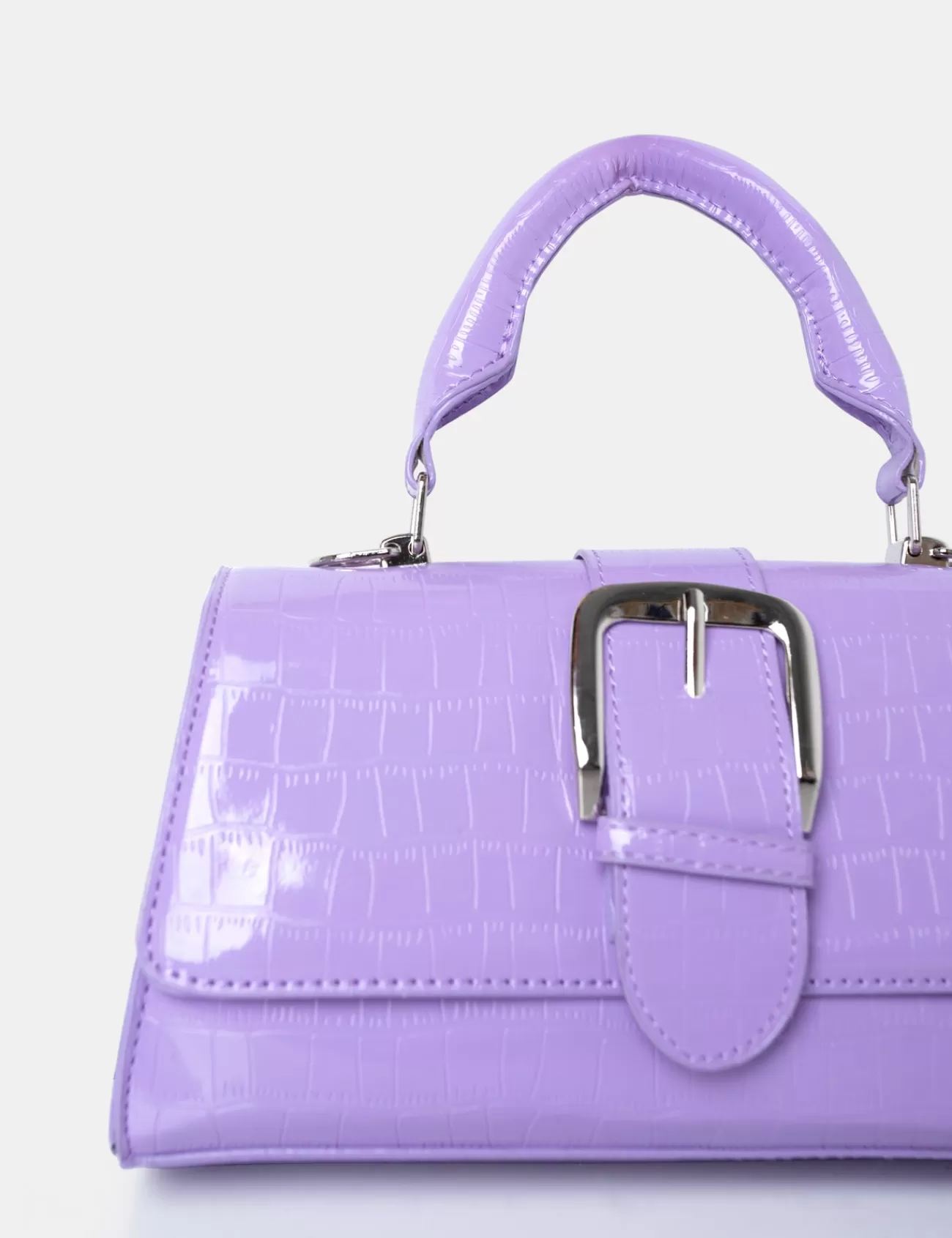 Public Desire The Lisbon Croc Buckle Cross Body Bag Lilac Outlet