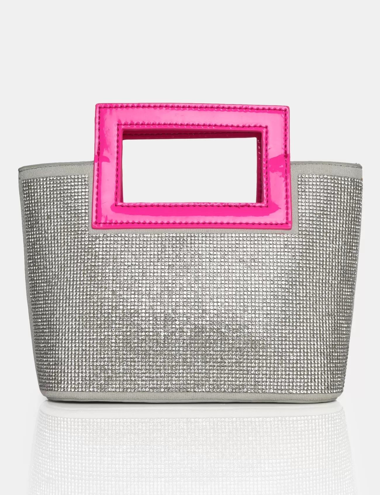 Public Desire The Lustre Pu Diamante Bag Silver Discount
