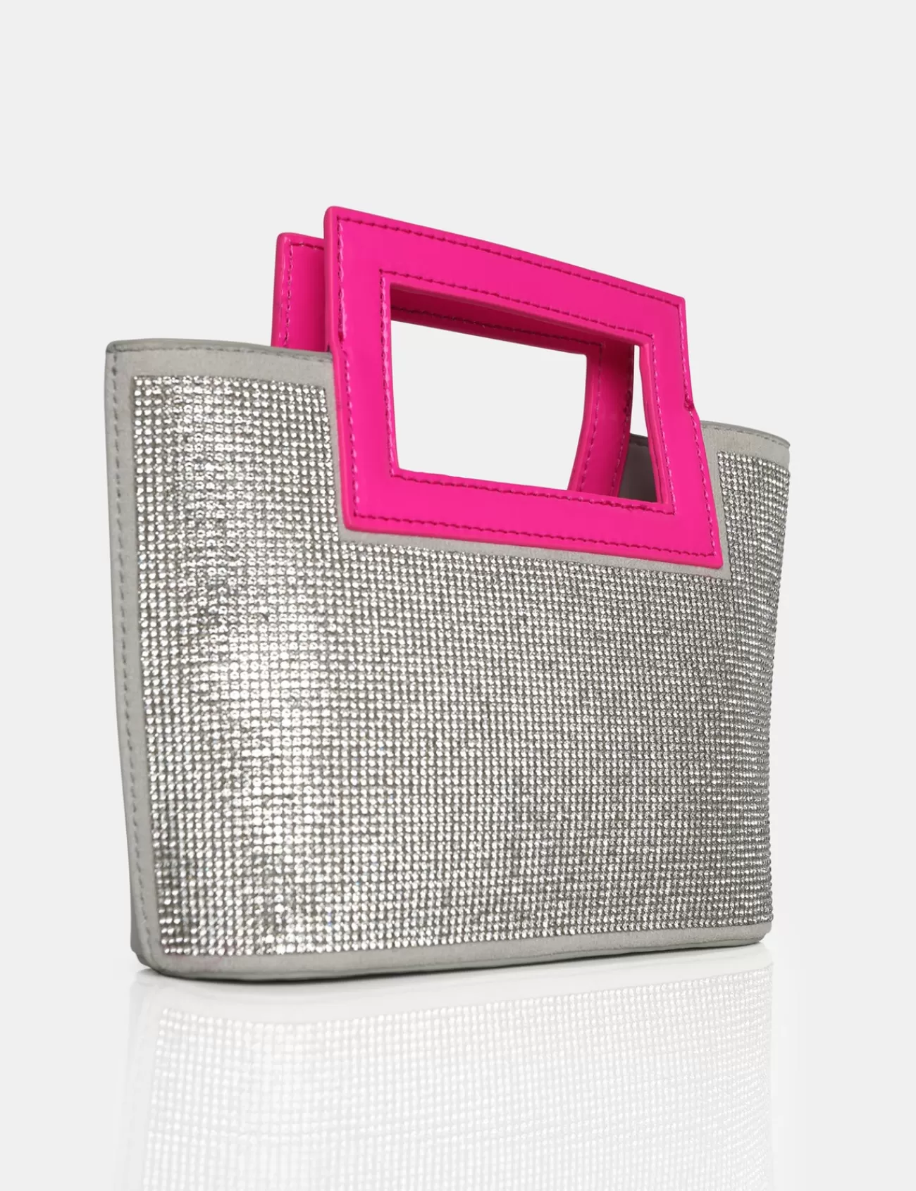 Public Desire The Lustre Pu Diamante Bag Silver Discount