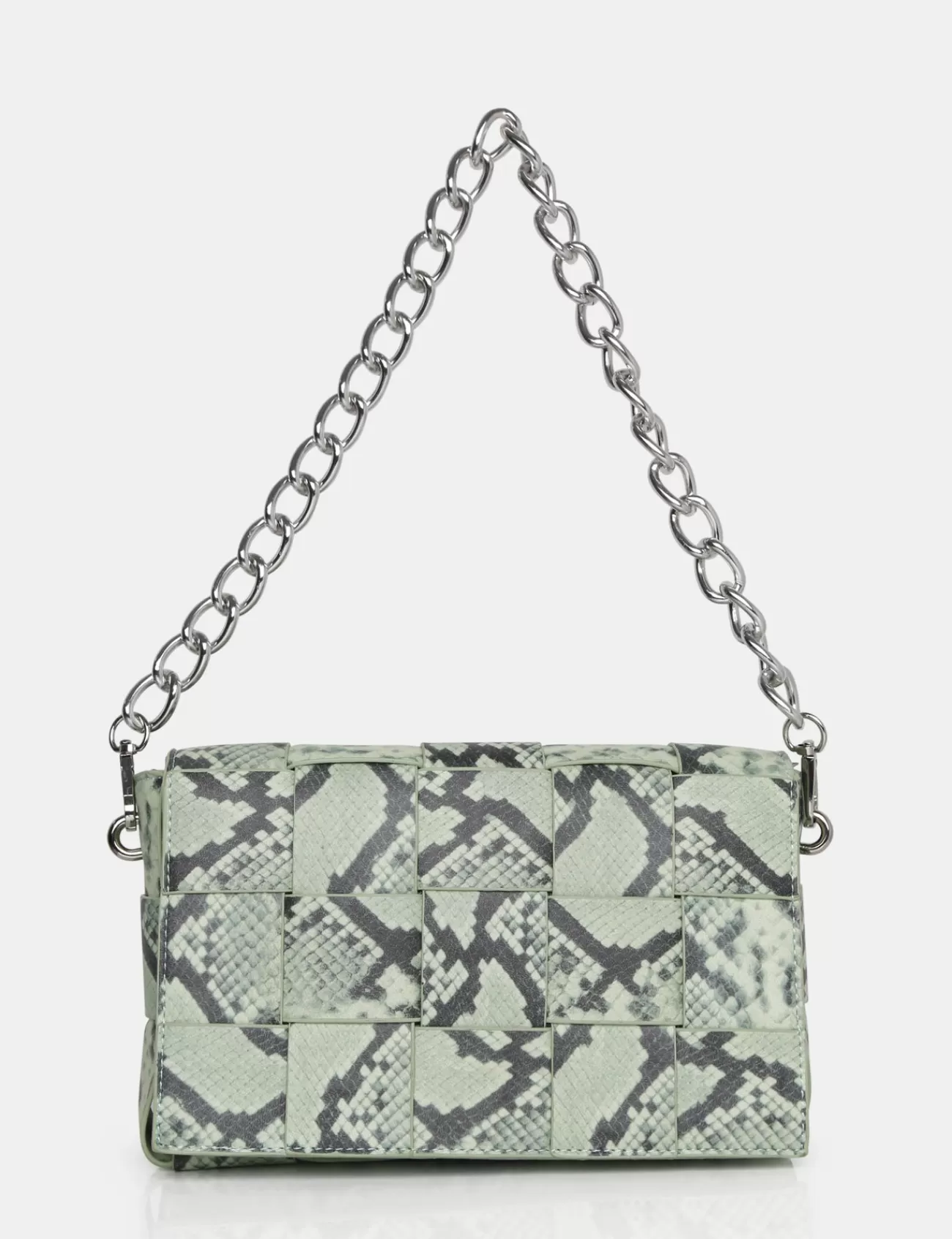 Public Desire The Makai Pastel Shoulder Woven Chain Bag Snake Fashion