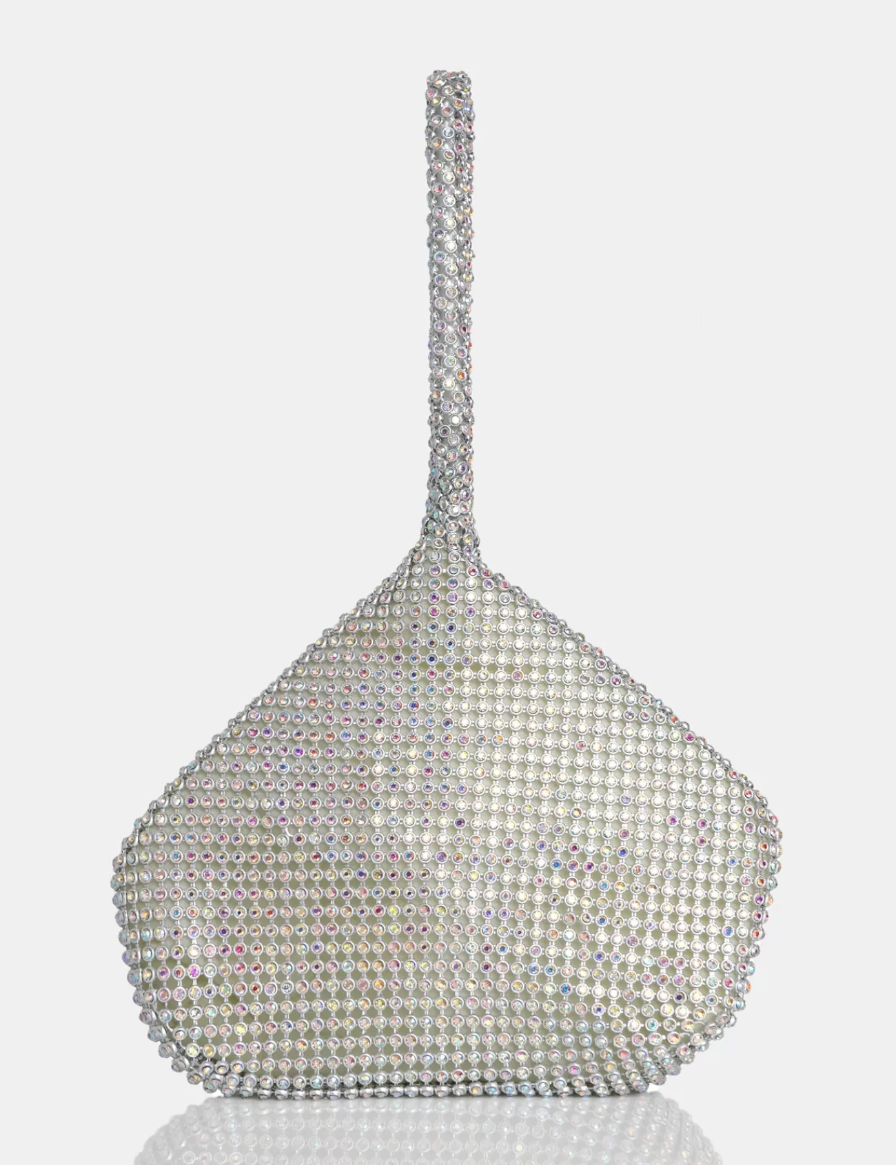 Public Desire The Marilyn Iridescent Mini Pouch Party Bag Silver New
