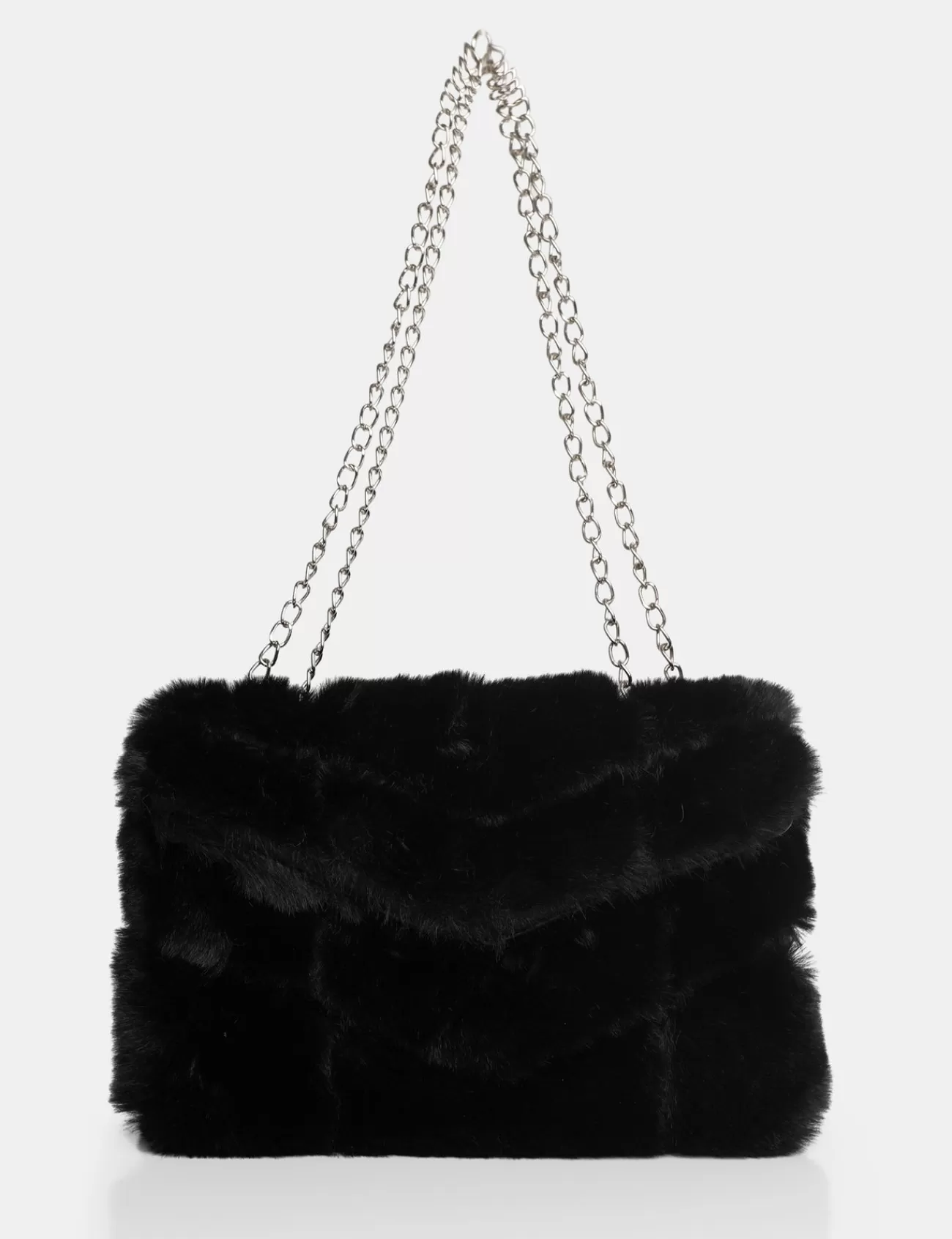 Public Desire The Marshmallow Faux Fur Shoulder Bag Black Flash Sale