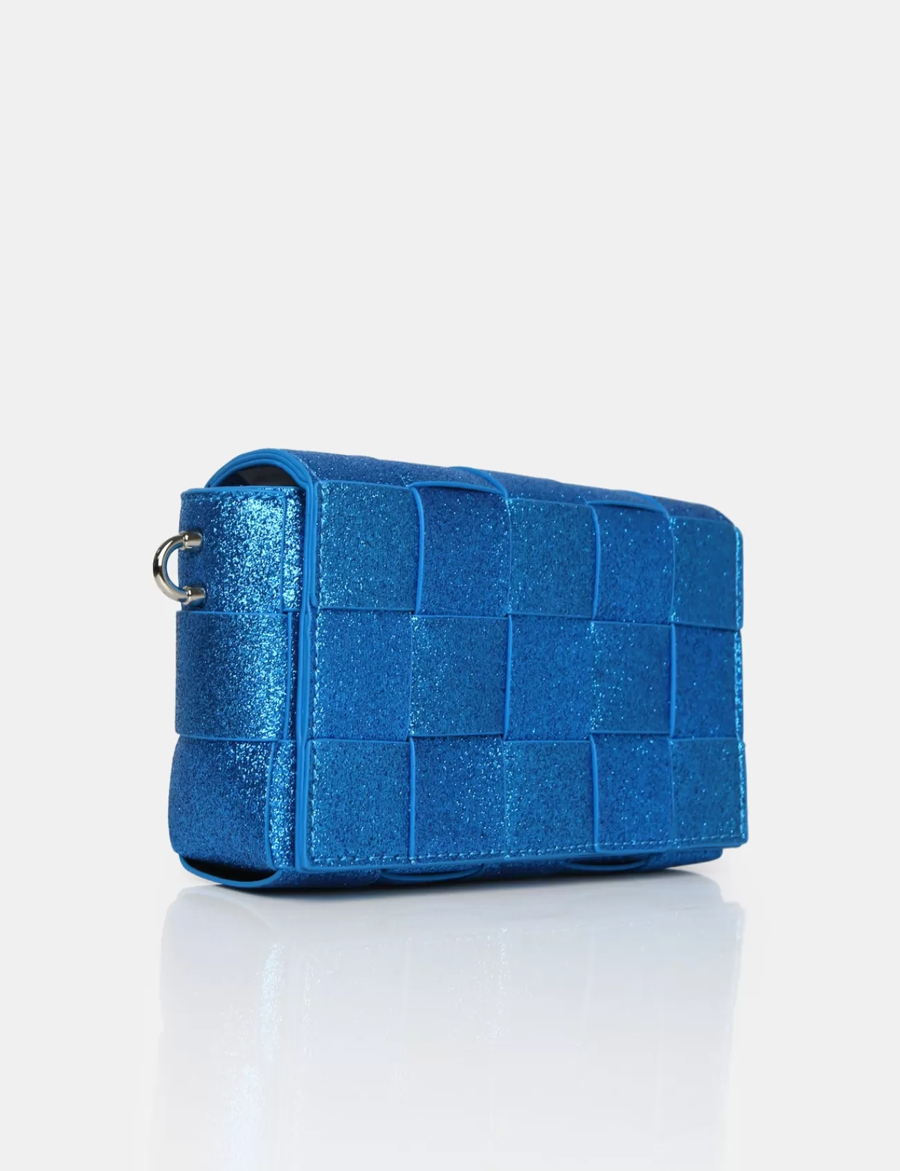 Public Desire The Mayan Royal Glitter Weave Gold Chain Detail Shoulder Bag Blue Fashion
