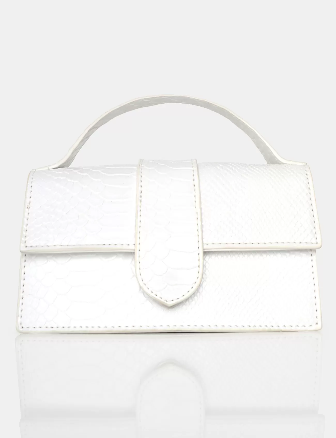 Public Desire The Mika White Matte Croc Bag Shop