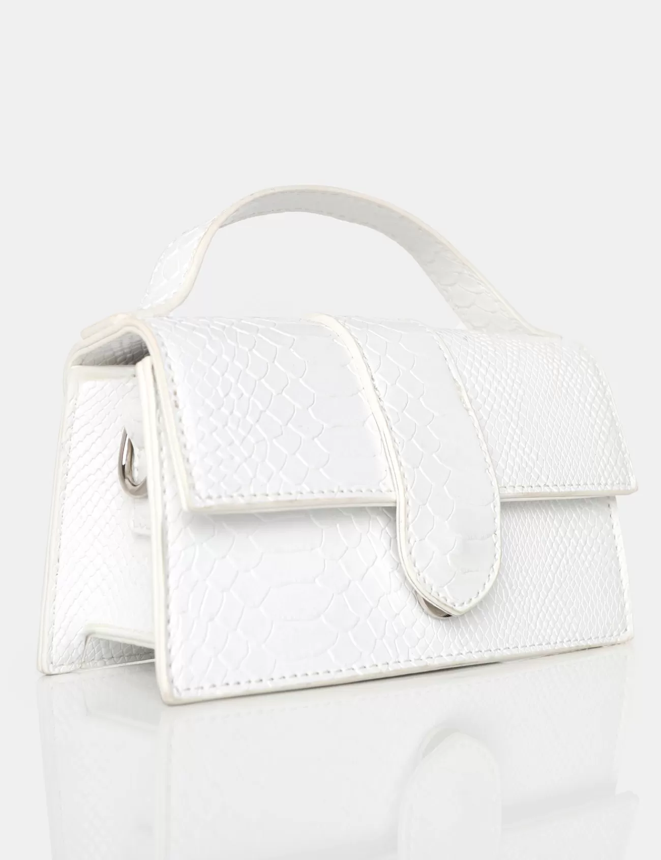 Public Desire The Mika White Matte Croc Bag Shop