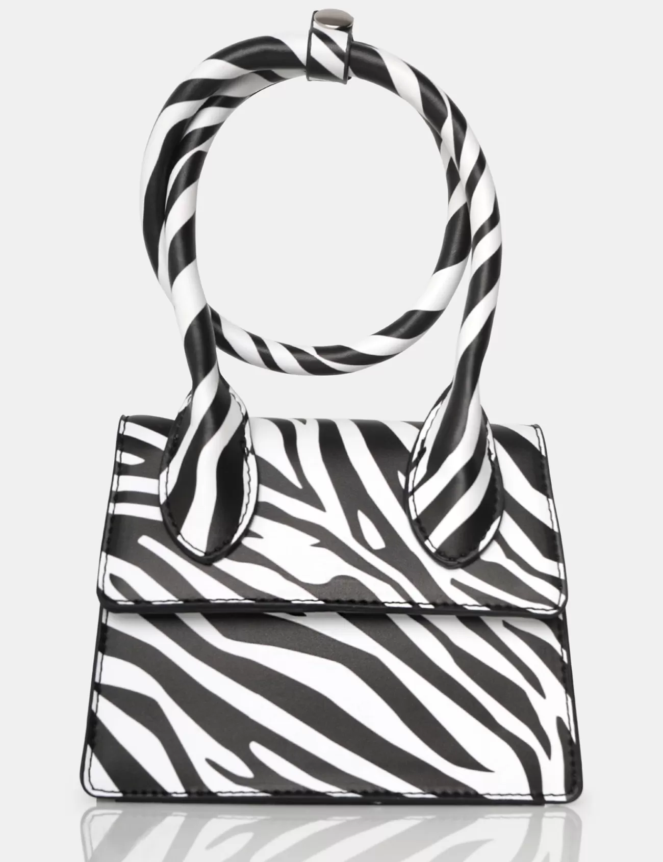 Public Desire The Milan Zebra Print Pu Crossbody Mini Bag Monochrome Hot