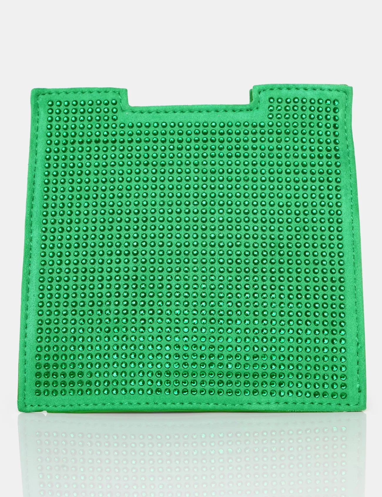 Public Desire The Montez Diamante Square Mini Evening Bags Green Cheap