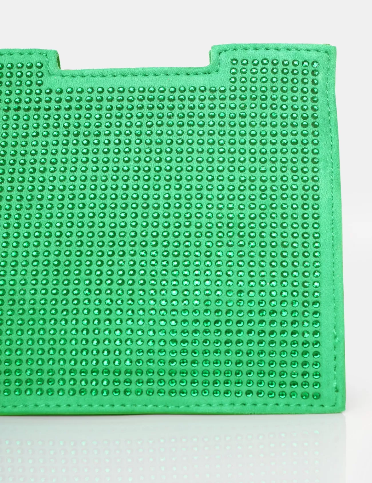 Public Desire The Montez Diamante Square Mini Evening Bags Green Cheap