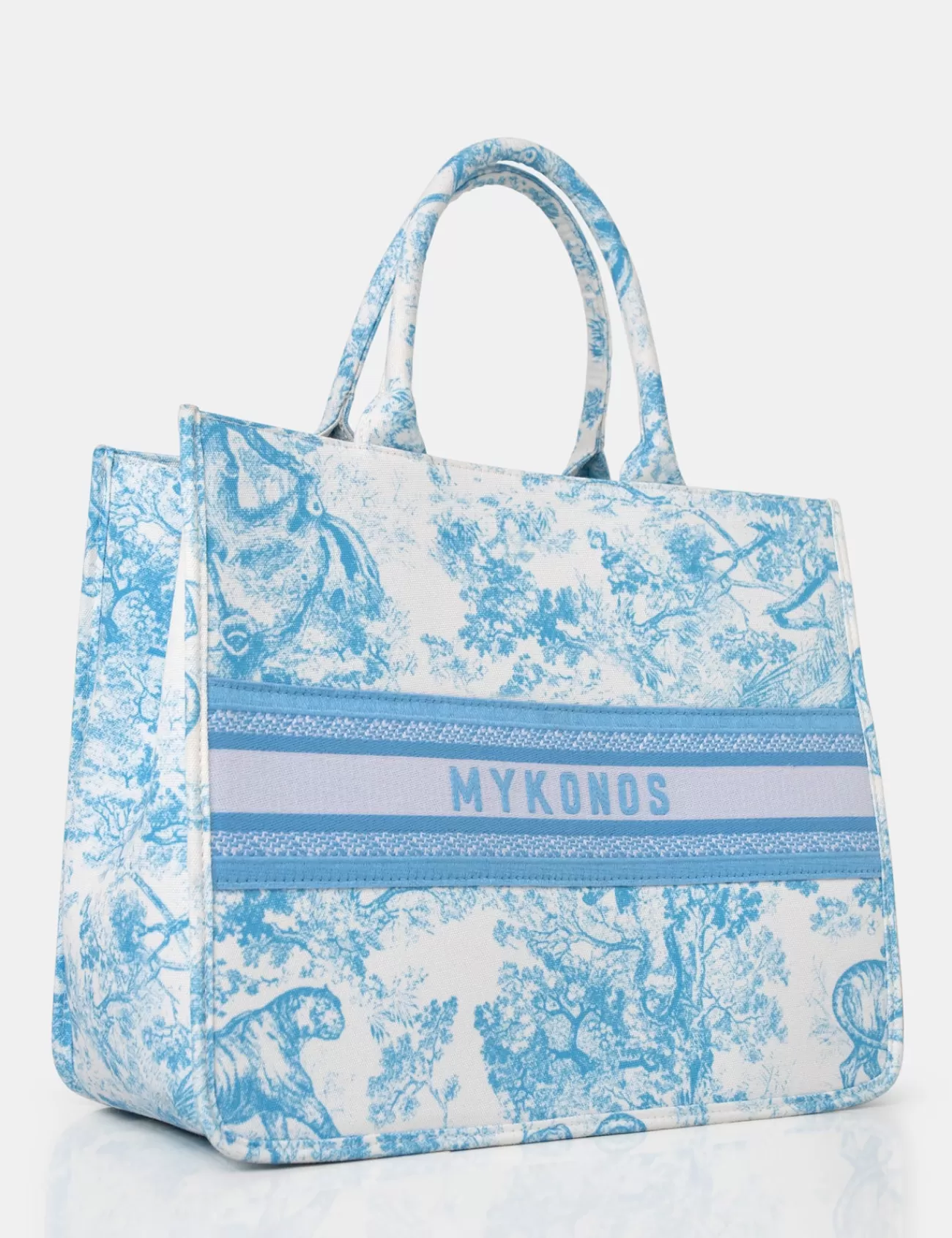 Public Desire The Mykonos Baby Oversized Canvas Tote Bag Blue Best